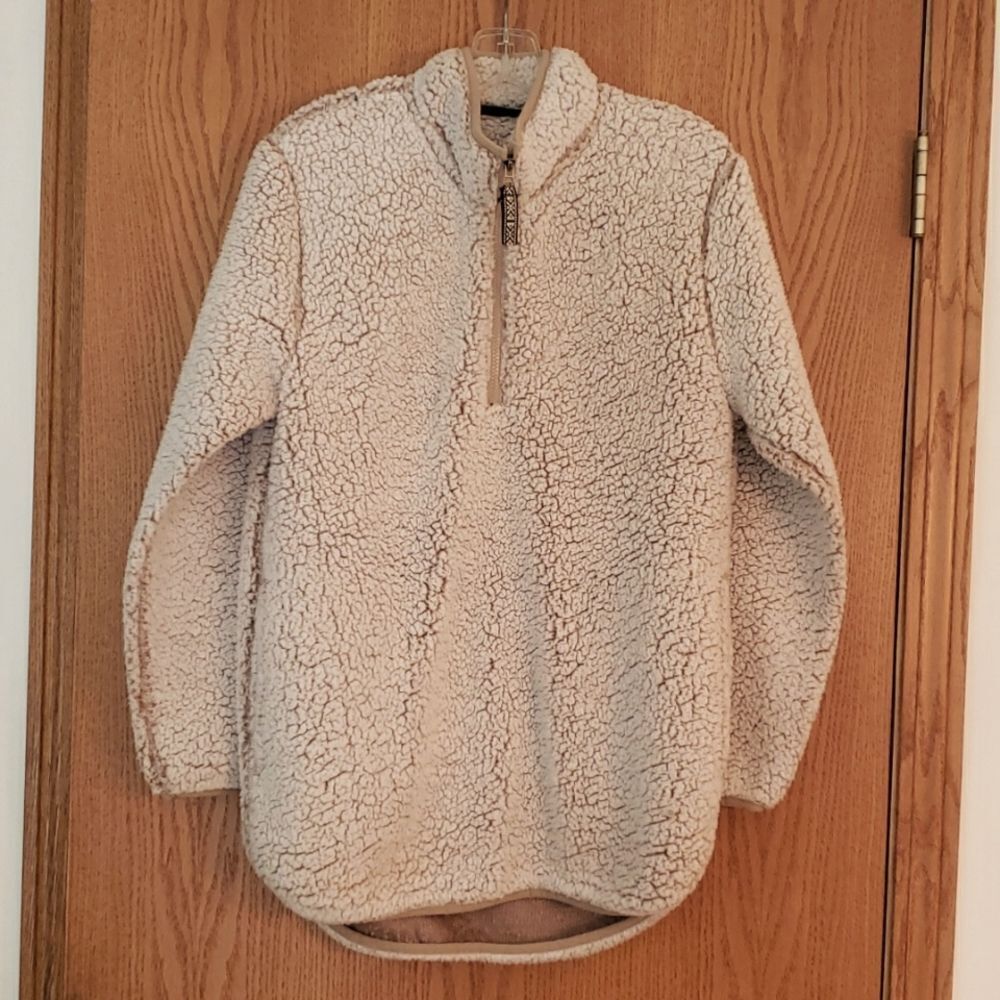 Very Nice Canyon Creek Teddy Bear 1/4 Zip Sweater Sz M